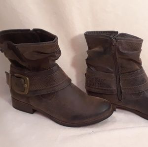 Distressed Brown Booties